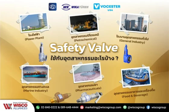 เซฟตี้วาล์ว Safety Valve ใช้กับอุตสาหกรรมอะไรบ้าง